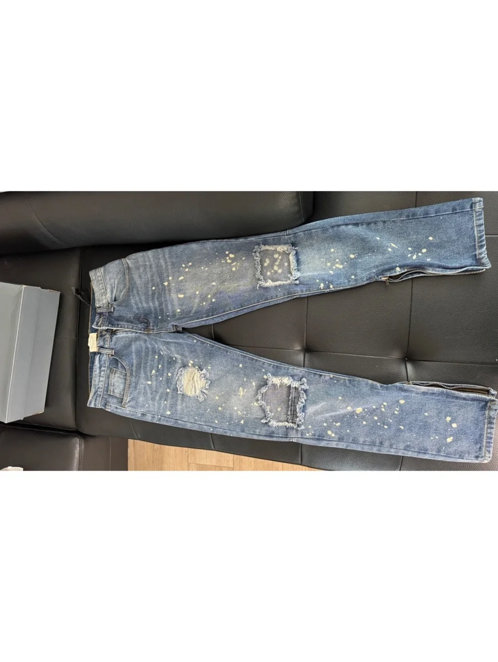 Fear of God Fourth Collection 2015-2016 Distressed Paint Splatter Zip Jeans 30